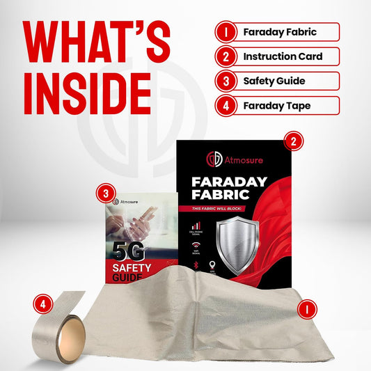 Faraday Fabric (44" x 36") - RF, EMI, & RFID Shielding for 99% EMF Protection