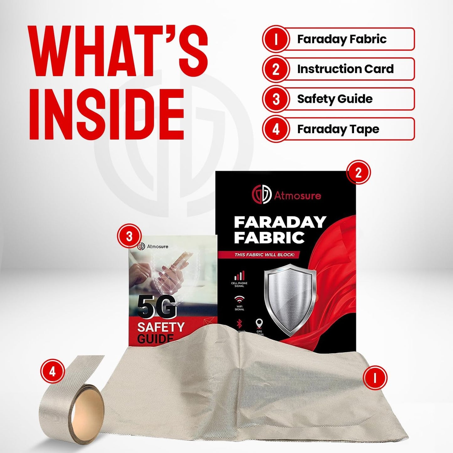 Faraday Fabric (44" x 36") — RF, EMI, & RFID Shielding for 99% EMF Protection
