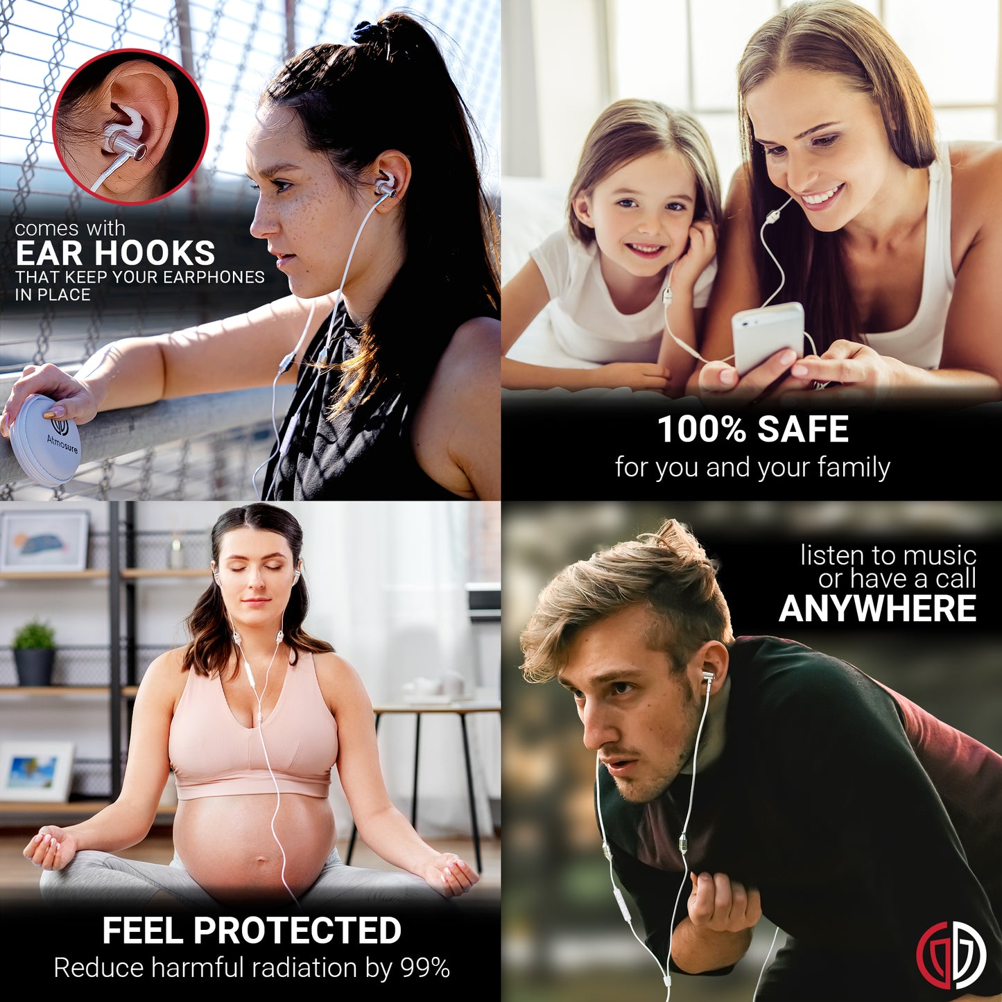 Anti-Radiation Air Tube Headphones (3.5mm) — 99% EMF Reduction