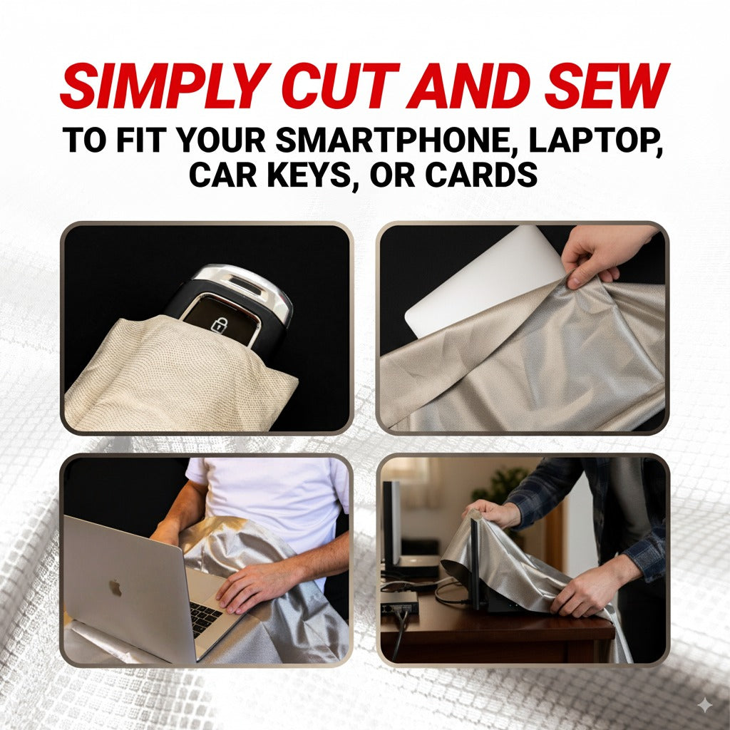 Faraday Fabric (44" x 36") — RF, EMI, & RFID Shielding for 99% EMF Protection