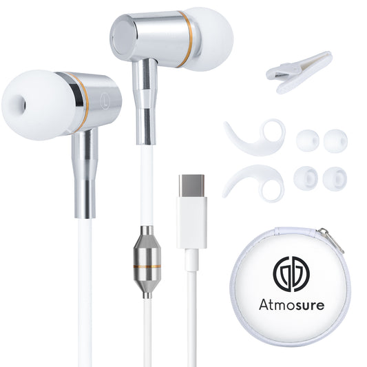 Anti-Radiation Air Tube Headphones with Carry Case (USB Type-C) — 99% EMF Reduction