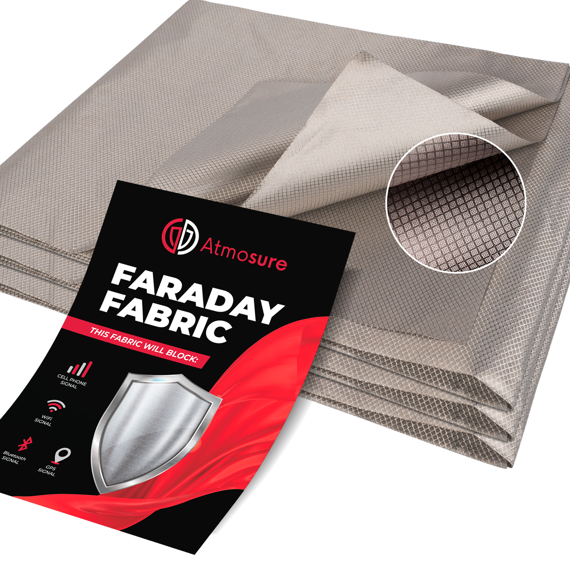 Faraday Fabric (44" x 36") — RF, EMI, & RFID Shielding for 99% EMF Protection
