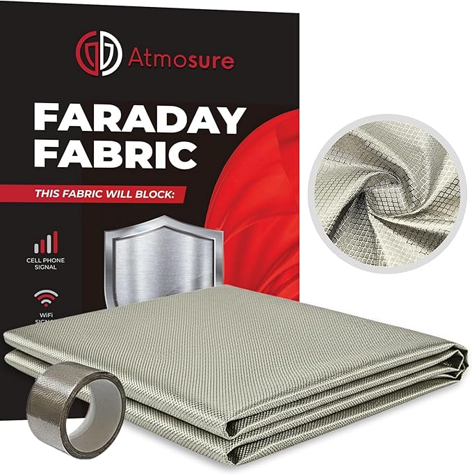 Faraday Fabric (44" x 36") - RF, EMI, & RFID Shielding for 99% EMF Protection