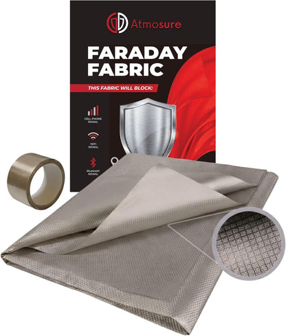 Faraday Fabric (44" x 36") - RF, EMI, & RFID Shielding for 99% EMF Protection