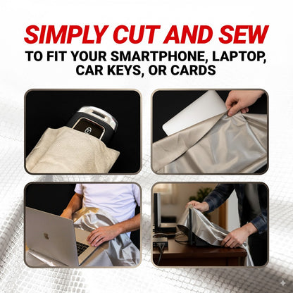 Faraday Fabric (44" x 36") — RF, EMI, & RFID Shielding for 99% EMF Protection