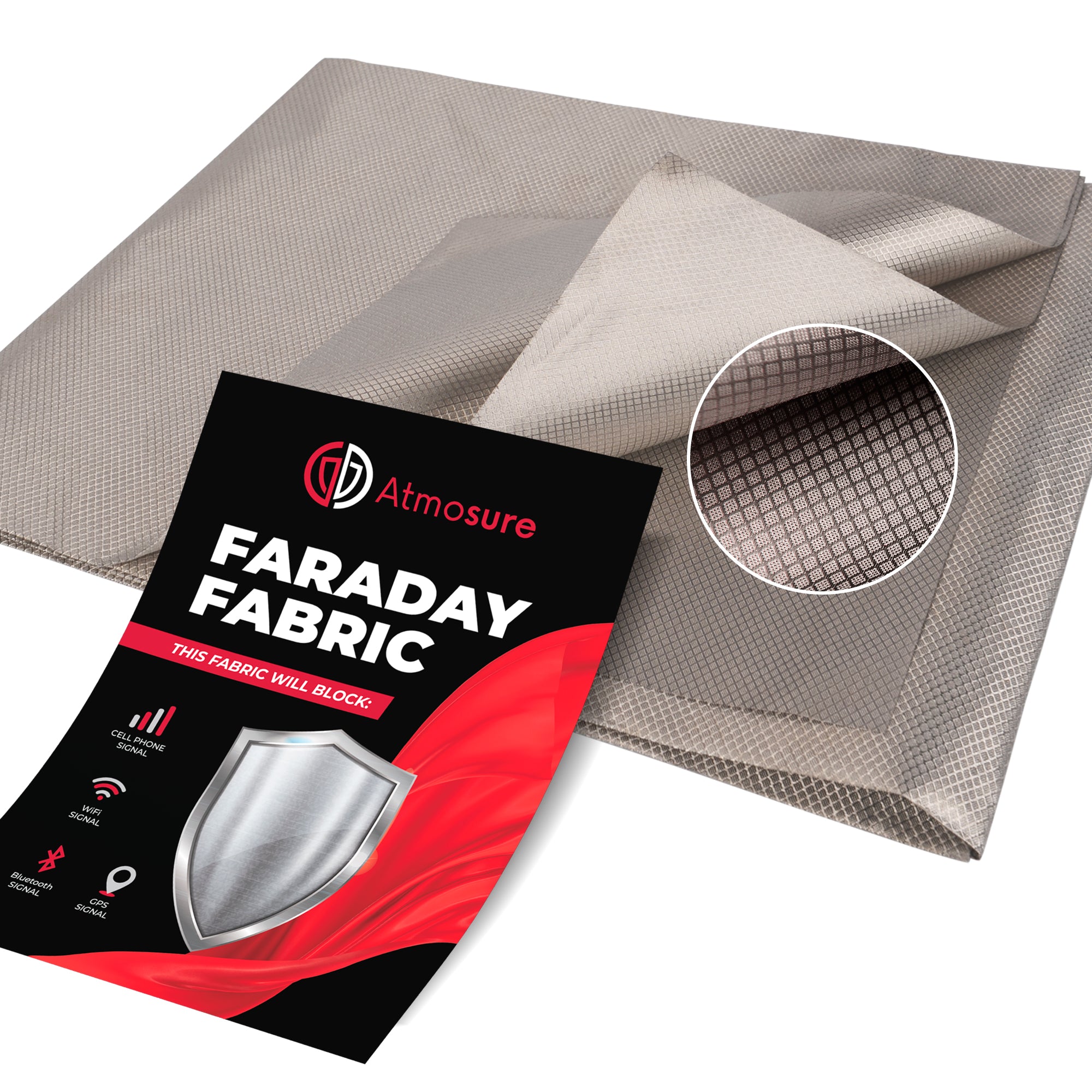 Faraday Fabric (44" x 36") — RF, EMI, & RFID Shielding for 99% EMF Protection